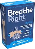 Rhinomer by Breathe Right - Tiras nasales clásicas para la congestión nasal, tamaño grande - 30 unidades, Tono Claro