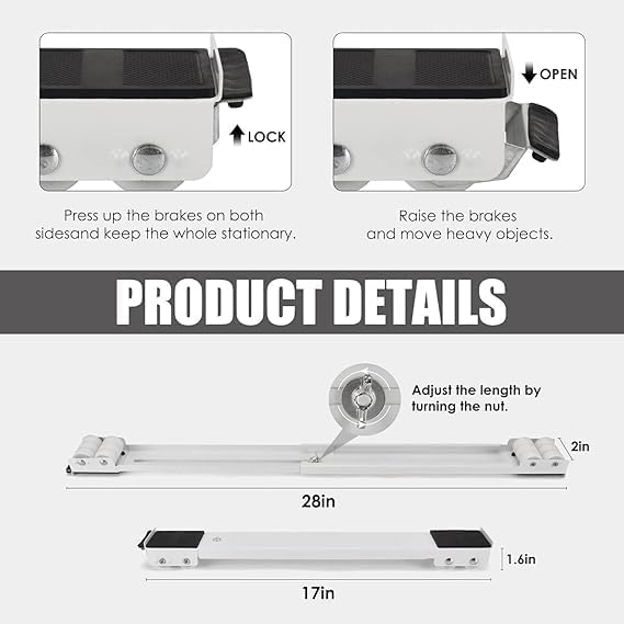 Heavy Load Furniture Lifter Mover Tool Set - Moving Roller Wheel Set Easy and Safe Shifting Slider Tools for Washing Machines, Fridge, Sofa, Table, Cupboard, Wardrobes Adjustable Lifting