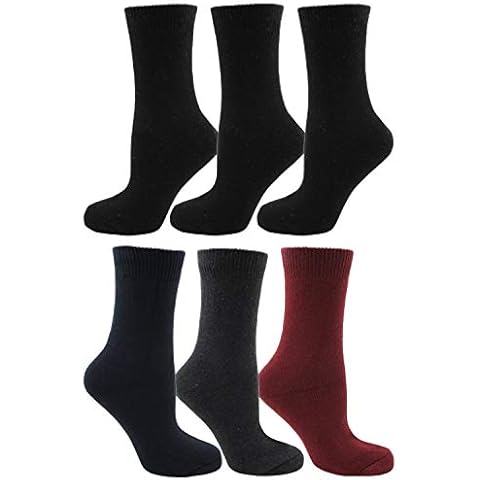 HeatGuard Ladies Cotton Rich Winter Thermal Socks 4-7 6 Pack Multi Cover