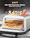 Upgraded indoor Pizza Oven 12 Inch Electric Countertop Pizza Oven with 6 Mode Heats up to 840°F Pizza Maker Pizza Cooker for Home Kitchen, Restaurants, Parties - Stainless Steel