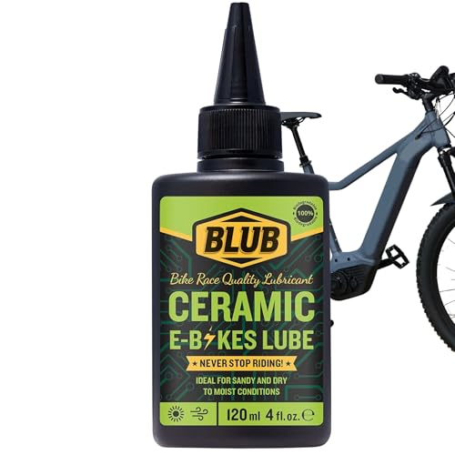 BLUB E-Bike Ceramic Lube 120ml – bike chain lube for E-Bikes – bike chain oil with Ceramic – bike chain lubricant for Electric MTB – chain lube bicycle – bicycle lubricant Long Lasting Performance