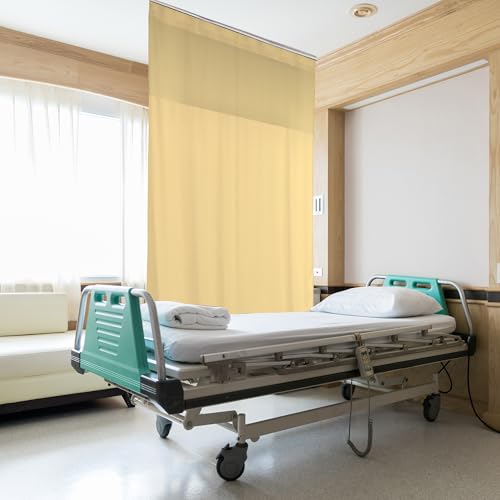 TCUSSIF Flame Retardant Hospital Curtain Room Divider, Grommet Cubicle Curtain Divider Privacy Curtain for Hospital, Medical Clinic, Lab,School(1 Panel, 9x8FT,Grey)