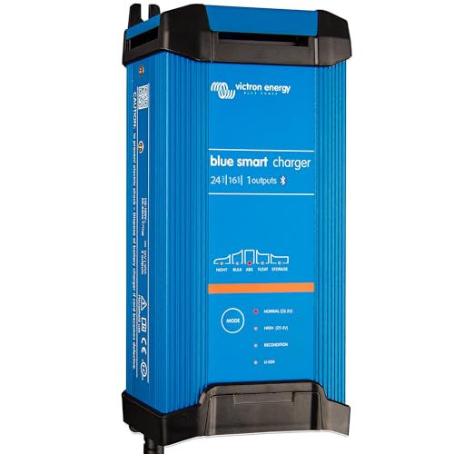 Victron Energy Blue Smart IP22 Chargeur de Batterie Sortie monophasée 24 Volts 16 amp 230 V CEE 7/7, Bluetooth