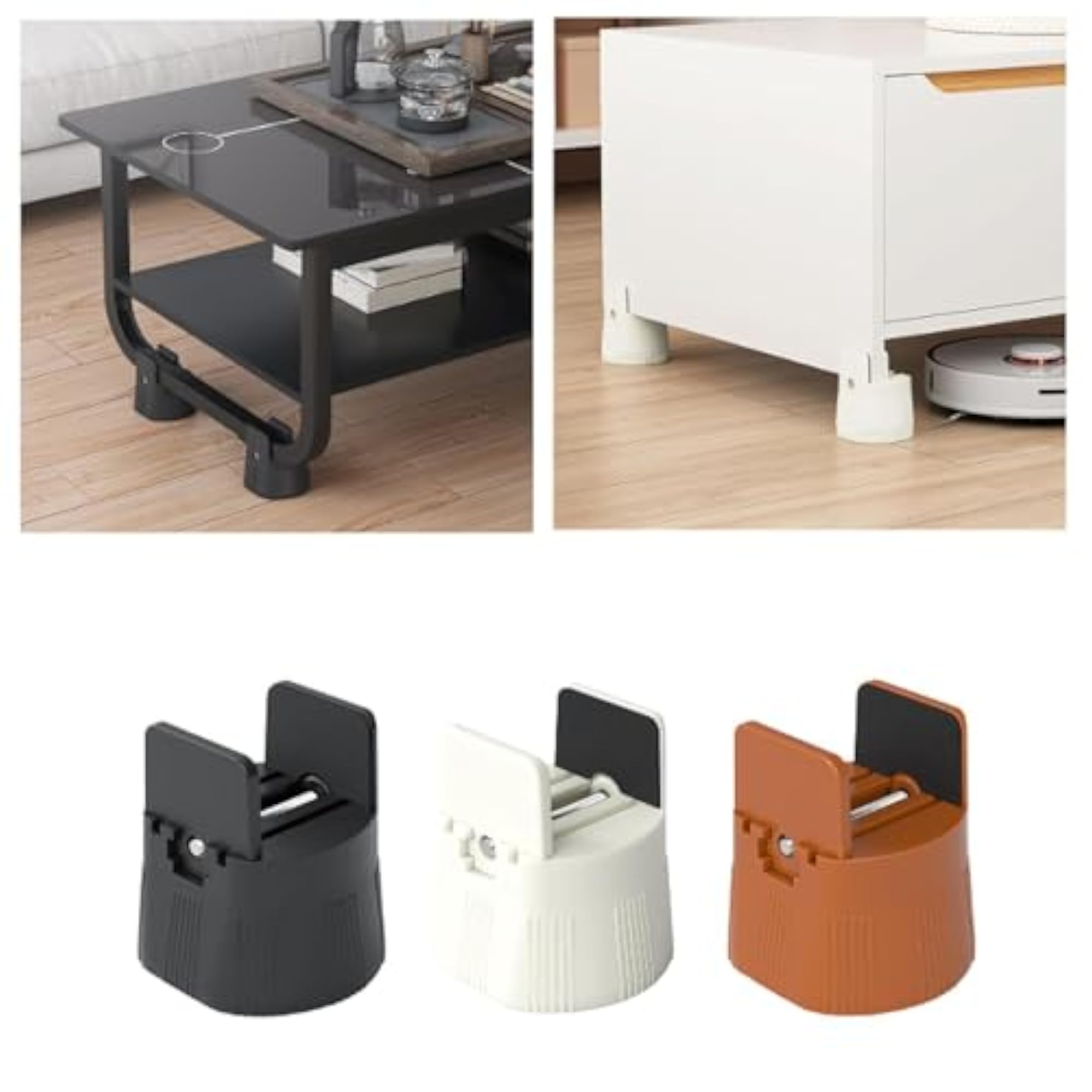 Adjustable Bed Leg Riser with Clamp, Black