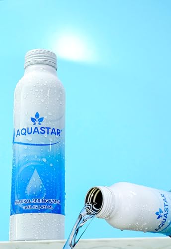 Image of Aquastar Natural Spring Water - 12 Pack (16 fl oz) in Eco-Friendly Aluminum Bottles | Pure & Refreshing Spring Water