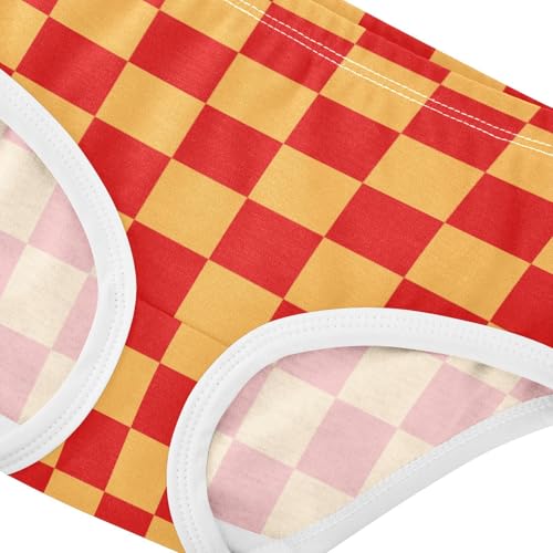 Red and Orange Buffalo Checkered Toddler Girls's Underwear 2T4