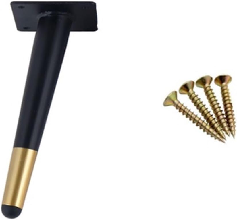 AVIMYA 4/1PCS Metal Furniture Legs Replacement Foot Oblique/Straight Tapered for Cabinet Coffe Table Sofa TVStands with Screws120-400mm (Color : 1PC 200mm-01)