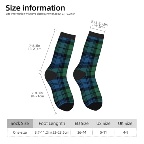 Scottish Plaid Clan Campbell Green Blue Tartan High Ankle Crew Socks Casual Mid Calf Dress Socks Long Tube Socks For Men Women4