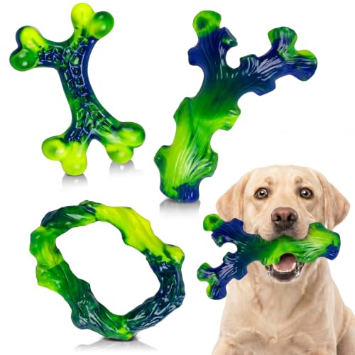 Image of Frienhund 3-Pack Indestructible Nylon Dog Chew Toys for Aggressive Chewers - Long-Lasting Durable Bone-Shaped Toys, Large Breed Dogs, Tough Puppy Teeth Enrichment
