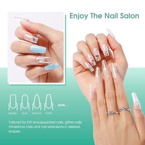 ROSALIND Trasparente Ricostruzione Unghie Gel, Poly Nail Gel Acrilico per Unghie Ispessente 60ml, Gel Extension per Unghie per Principianti e Professionisti Manicure da Salone - 2