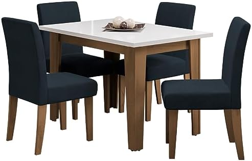 Conjunto de Mesa Sala de Jantar Miami com 4 Cadeiras Trieste Sued...