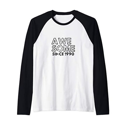 Regalo de cumpleaños Diseño vintage impresionante desde 1990 Camiseta Manga Raglan