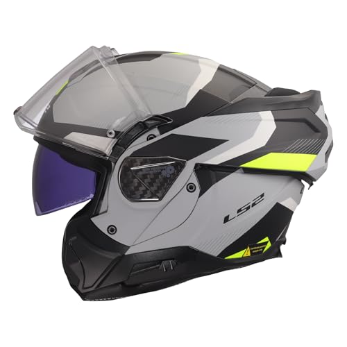 Image of LS2 Helmets Advant II Modular Motorcycle Helmet W /SunShield (Gloss Jeans Gray - X-Small)