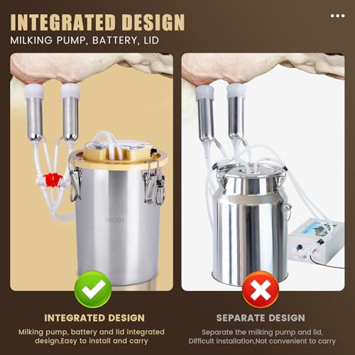 Oujimai MILK MACHINE FOR COWS 16L Cow Milking Machine Portable Automatic Cow Milker Machine Rechargeable Battery Powered Milking Machine thumb #6