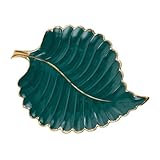  DEARMAMY 1 Pc Plateau à Bijoux Tulipe Plateau Décoratif Plaque Latérale Décor De Table Basse Décor Vintage Bol De Coquillage Porte-bijoux Décoration Intérieure Vaisselle Céramique Green