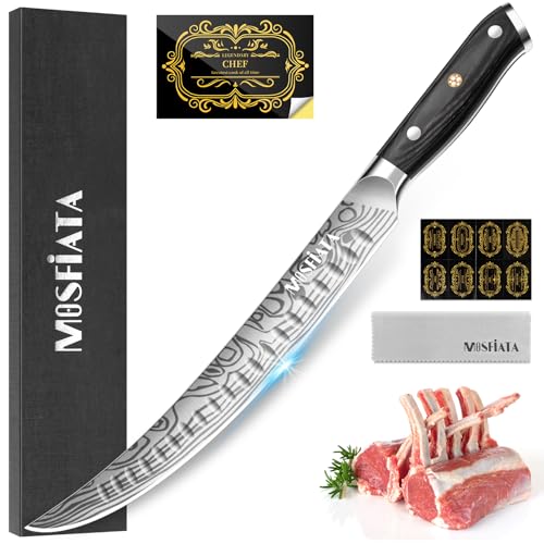 MOSFiATA Butcher Boning Knife, 10.5 inch Sharp Filleting Knife German EN1.4116 Stainless Steel for Meat and Fish Kitchen Knife with Ergonomic Handle Gift Box