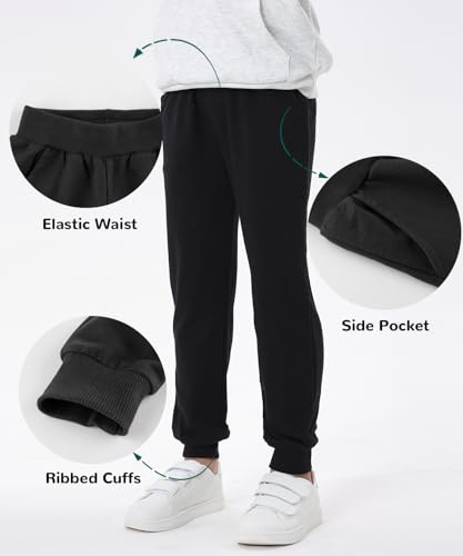 Image of GFQLONG Toddler Boys 2 Pack Cotton Active Jogger Sweatpants,Kids Casual Athletic Solid Pocket Pull On Pants