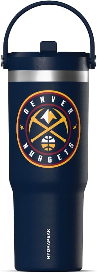 Hydrapeak x NBA Officially Licensed Denver Nuggets 32oz Nomad Stainless Steel Tumbler with Handle and Straw Lid, Leakproof Water Bottle in Limited Edition Collector's Gift Box - Image 2