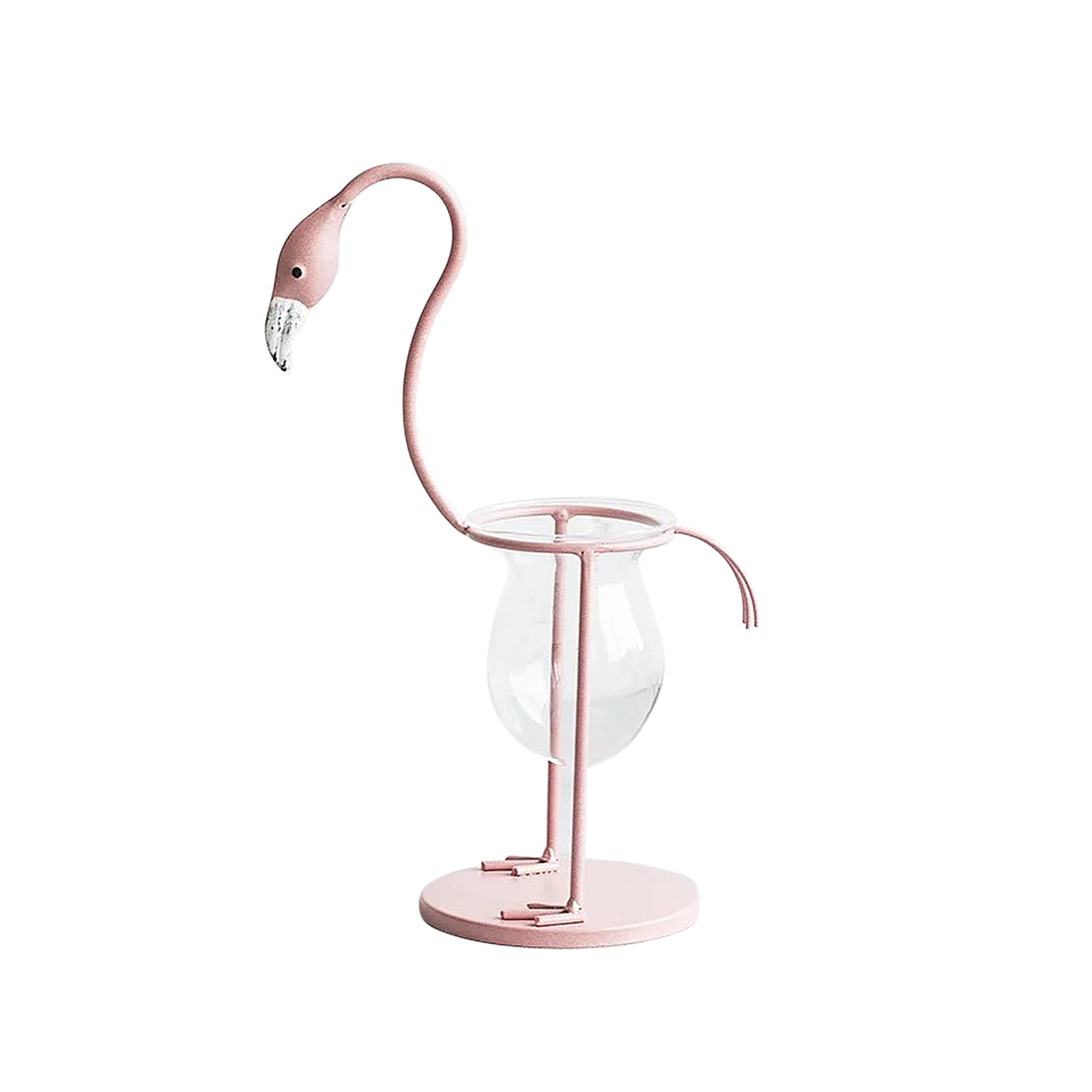 JOROBURO Plants Hydroponics Vase, Pink Flamingo Hydroponic Vase Desktop Glass Planter Vase Holder, Propagation Planters Glass Vase for Home Office Desk Decor(#1)