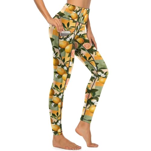 Pantalon de yoga orange avec poches résolvant le manque de rangement