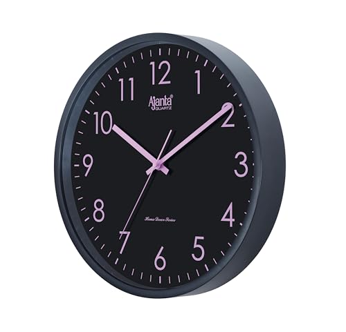 Image of Ajanta 1157 Wall Clock (12 Inch / 305mm) - Silent Sweep Non-Ticking Movement - Stylish Blush Pink Home Decor Clock for Bedroom, Nursery - Cute Pastel Pink Luxury Look Home Decor