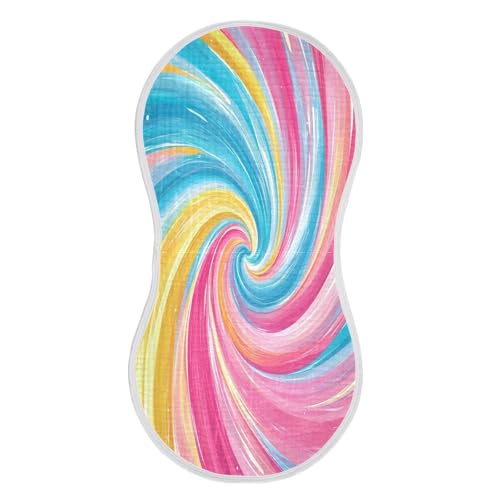 Colourful Swirls Burp Cloths Cotton Baby Washcloths,Large 22x11in Burping Cloth Absorbent and Soft for Newborn Baby Boys and Girls,2 Pack