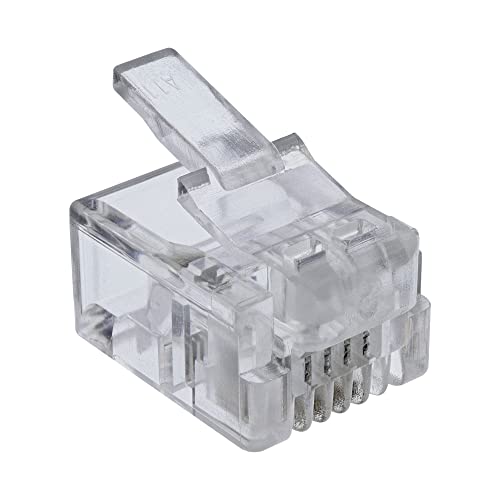 InLine 73014 RJ-11 Transparent, Blanc connecteur de fils - Connecteurs de fils (RJ-11, Transparent, Blanc, Plastique, 10 pièce(s))