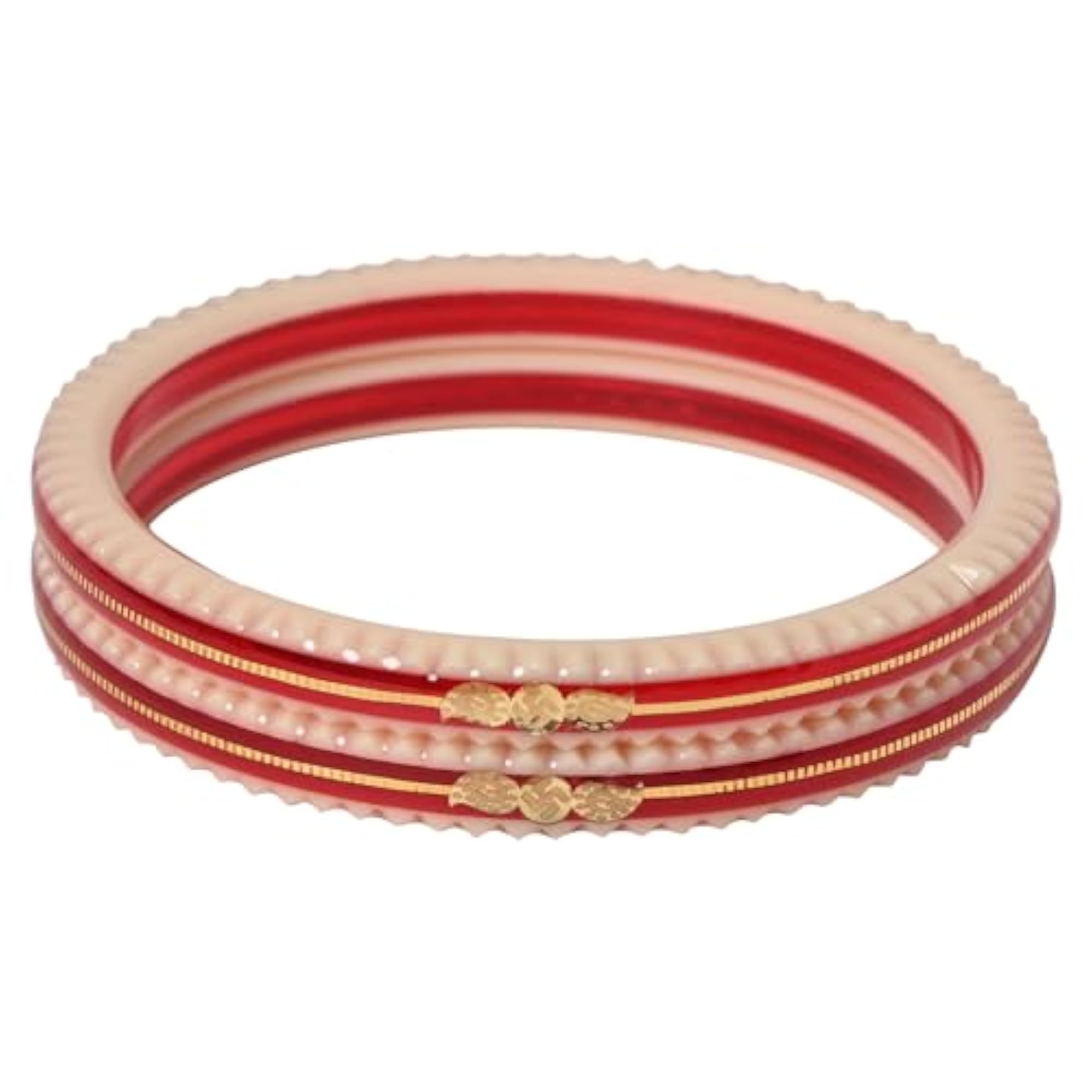 Crimson Charm 22k Hallmark Bangle Pair for Women