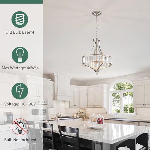 Avzkcy Modern Crystal Chandelier Brushed Nickel thumb #1