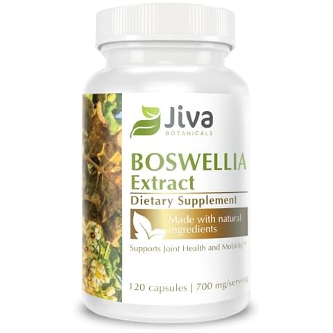 Jiva Botanicals Boswellia Extract Capsules - Boswellia Serrata Extract Capsules containing Frankincense Powder and Bioperene (Black Pepper Fruit Extract) - Boswellia Supplement - 120 Capsules Cover