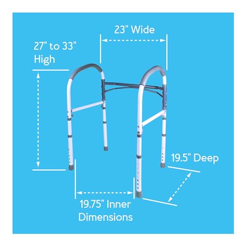 Carex Toilet Safety Rails, Adjustable and Detachable Toilet Safety Frame with Handles for Elderly, Handicap, or Disabled, Heavy-Duty Non-Slip Bathroom Grab Bar, with Padded Handles and Aluminum Frame by Carex - Image 5