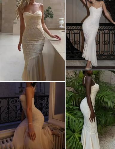 Elegant Mesh Wedding Guest Dress Flowy Ruffle Bodycon Maxi Dress Fishtail Long Formal Dress4