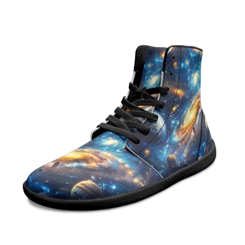 Binienty Men's Wide Barefoot Shoes High Top Minimalist Sneakers Anti Skid Zero Drop Sport Shoes US 6-14