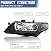 TRIBLE SIX Pair of Headlight Assembly Replacement for 2004 2005 2006 Acura TSX Base 2.4L l4 AC2518106 AC2519106