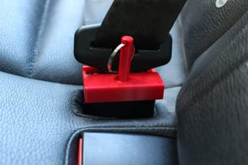 Car Belt Lock Buckle Guard Prevent Children And kids Opening The Seatbelt Securing the Car Seatbelt lock, Red