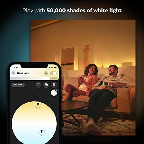 Philips Hue White Ambiance LED Smart Light Bulb 2 pack [E27 Edison Screw] 60W equivalent, with Bluetooth, Works with Alexa, Google Assistant and Apple Homekit.