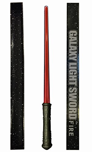 GlitZGlam Galaxy FIRE Light Sword – Deluxe RED Light-up Saber Sword with an Authentic Power up and Down Humming Sound, Added Durability and Gift Ready Packaging. Red Light Saber