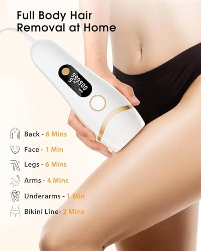 LYSMOSKI IPL Laser Hair Removal At Home Hair Removal for Women and Men Laser Hair Removal Device Pain-Free System for Lasting Hair Reduction on Face, Armpits, Bikini Area