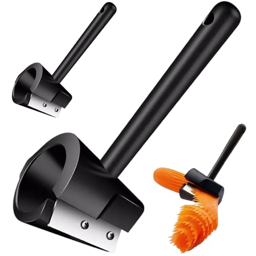 2 piezas de curador de vegetales y pelado de acero inoxidable rotativo de acero inoxidable cortador de espiral de doble forma múltiple para novicias de cocina chefs profesionales rizadores de verdura