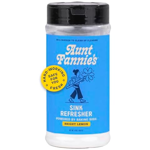 Aunt Fannie's Sink Refresher, Bright Lemon Powder Scrub and Odor Minimizer for Sinks, Drains and Garbage Disposals, 16 Ounces (Pack of 1), Packaging May Vary Cover