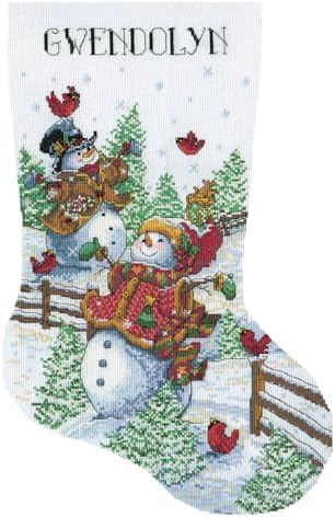 Design Works Crafts Inc. Frolicking Snowman Counted Cross Stitch Stocking Kit