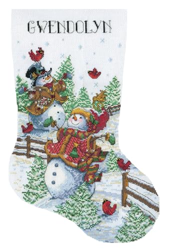 Design Works Crafts Frolicking Snowman Counted Cross Stitch Stocking Kit