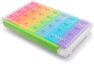 Weekly Pill Organizer 7 Day (4 Times a Day), Sukuos Moisture-Resistant Large Daily