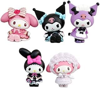 SFJRY Sanrio Figures Set Kuromi My Melody Cinnamoroll PVC Material Gift for Kids Kawaii Anime Figure Cute Dolls Car Dashboard Ornaments Cake Topper