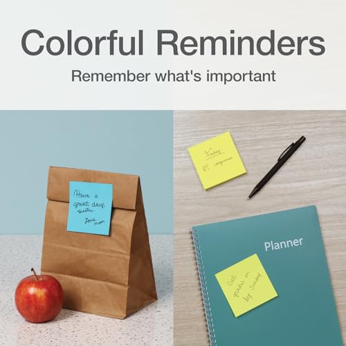 Redi-Tag Sticky Notes, Power Stick Notes, Adhesive Reminders, 3" x 3" Reusable Notes, Strong Adhesive Memos, Assorted Bright Colors, 24 Pack (1000978) by Redi-Tag - Image 6