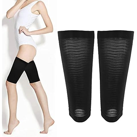 Compression Leg Sleeve, Women Thigh Sleeve Slimming Thigh Wraps Compression Sleeve Thigh Slimmer Shaper Black for Men Women, Support for Knee Cover