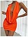SOLY HUX Women's Sexy Deep V Neck Halter Bodycon Mini Dress Sleeveless Party Club Dresses Plain Burnt Orange Small