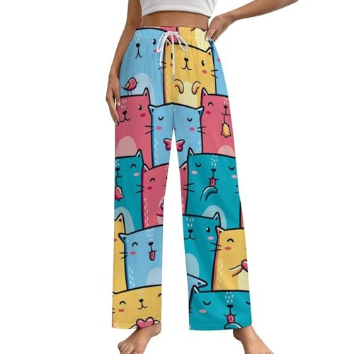 Pantalon de pyjama avec poches taille S pratique et fluide pour femme active