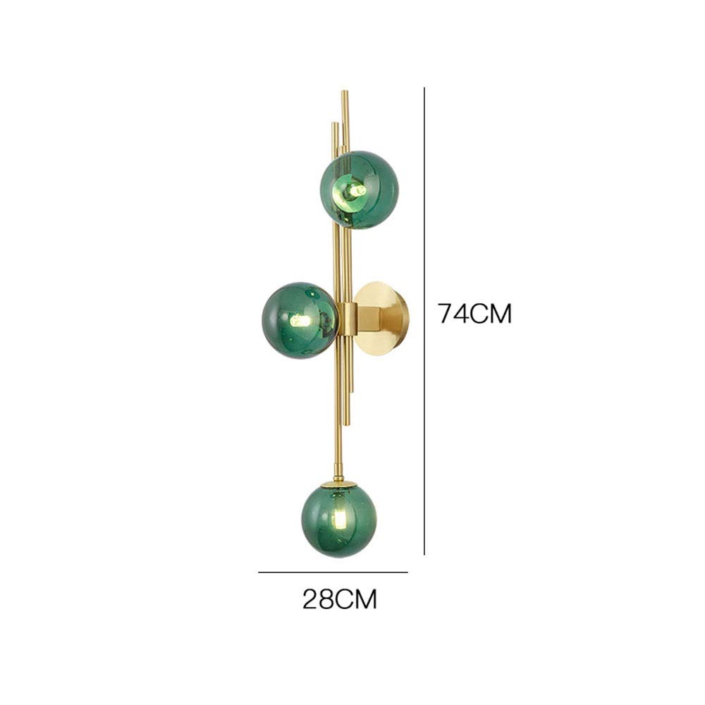 Ściana światła lampa ścienna Prosta salon Kreatywna szklana lampa ścienna Nordic Ażle Sypialnia Lampa nocna Badanie Niebieska lampa ścienna do domu, willi, bar, restauracje czytanie światła