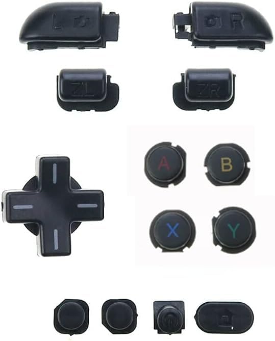 Replacement Full Buttons Set ABXY L R ZL ZR D-pad Home Power Buttons for Nintendo New 3DS XL LL Console Buttons (Black)